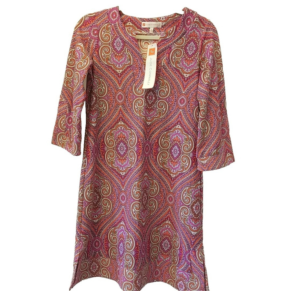 NEW Jude Connally Dress Womens SMALL Beach Resort $208 Megan Paisley Medallion